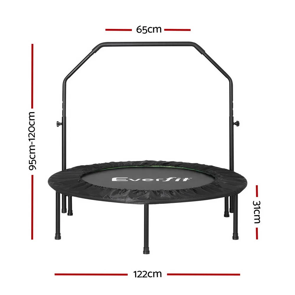 48" Fitness Trampoline w/ Handrail, Steel Frame - Everfit