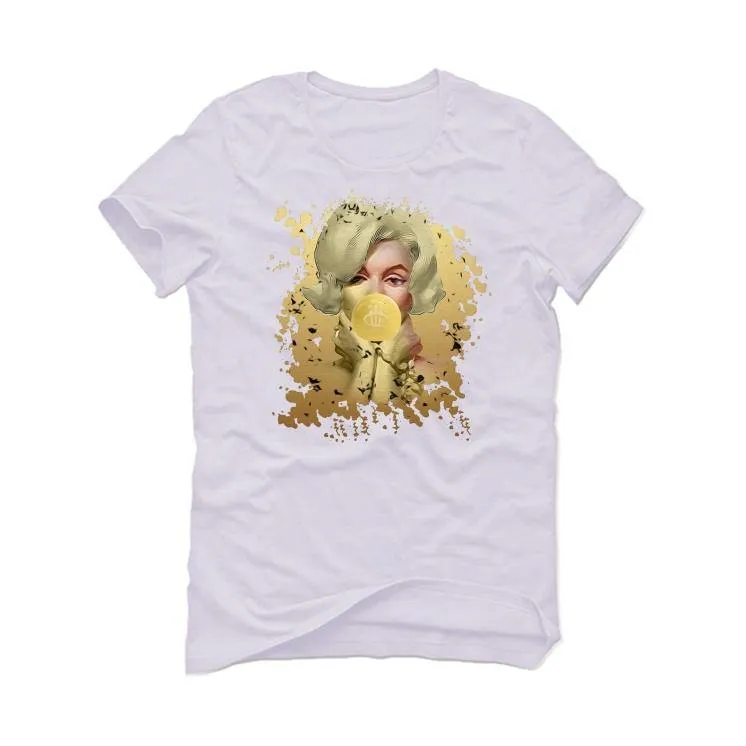 Air Jordan 13 GS “Gold Glitter” 2020 White T-Shirt (BUBBLE GUM)