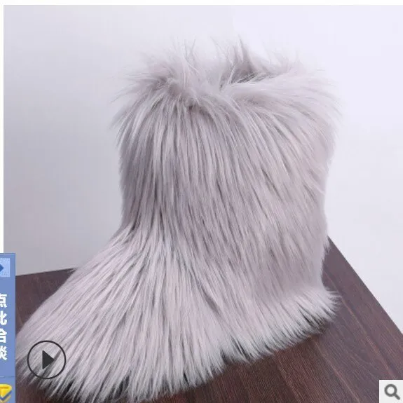Fashion Winter Snow Boots for Women – Warm Outdoor Cotton Boots, Cold-Proof Furry Design, Plush Faux Fur Shoes for Ladies & Girls