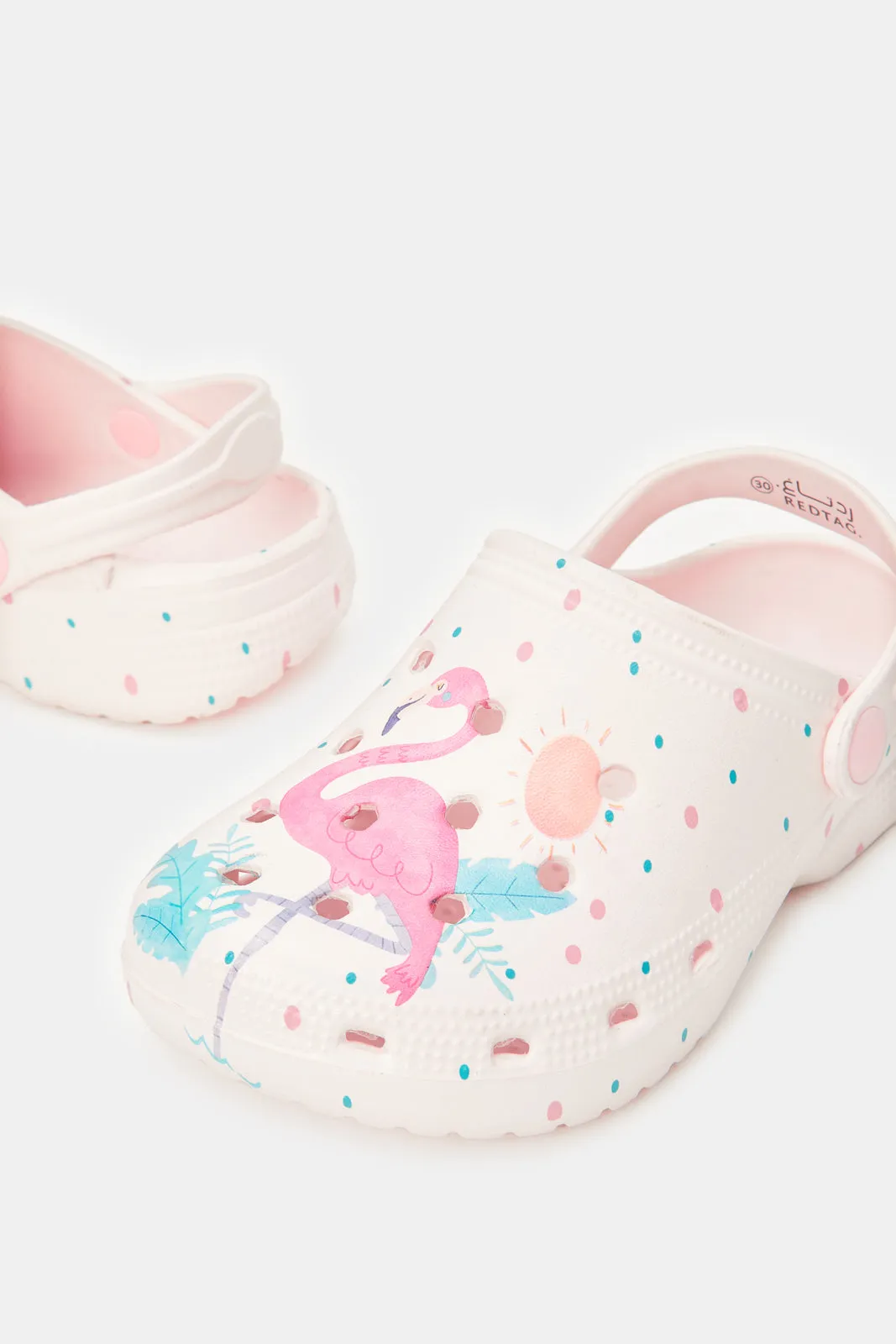 Girls Pink Swan Clog