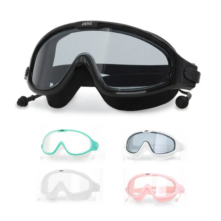 JIEHU JH8208DMJS Large Frame Waterproof and Anti-fog High-definition Eye Protection Swimming Goggles(Transparent Green)