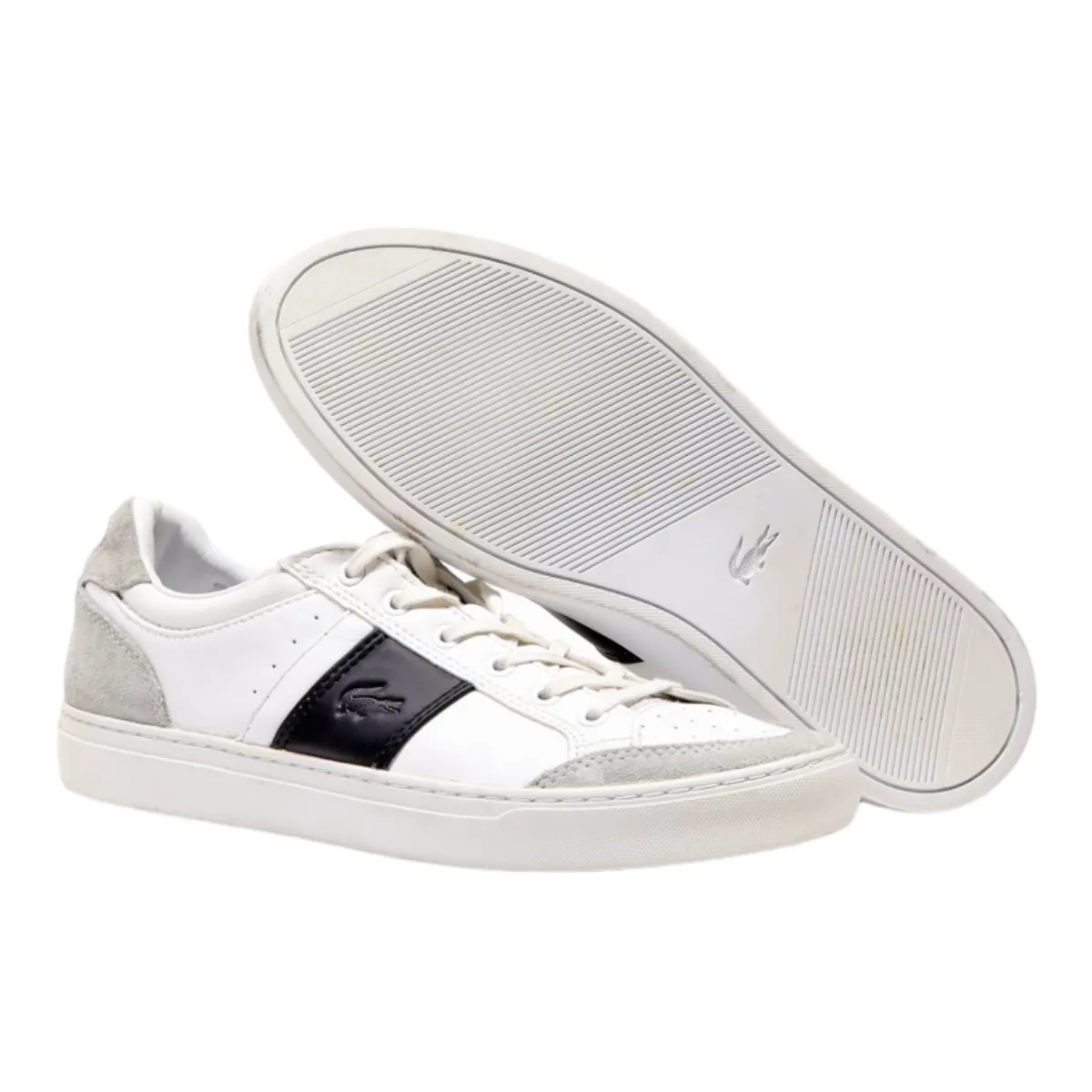 LACOSTE Sneaker Trainers White Leather Mens UK 9.5