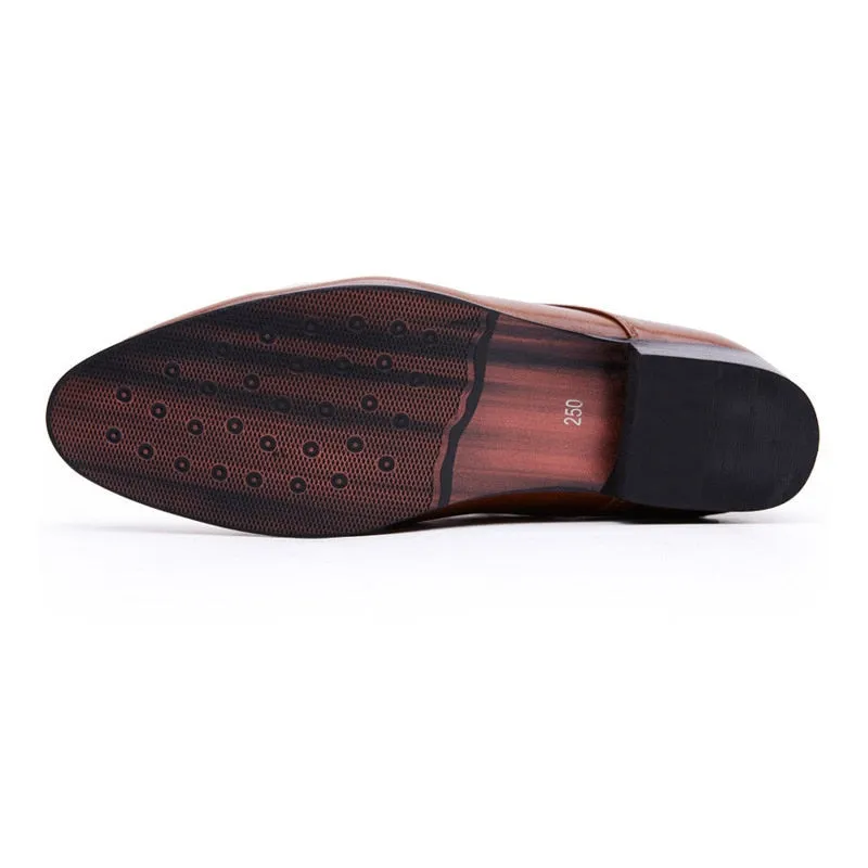 Men Leather Shoes Fashion Business Flats Lace Up Pointed Toe Oxford Shoes