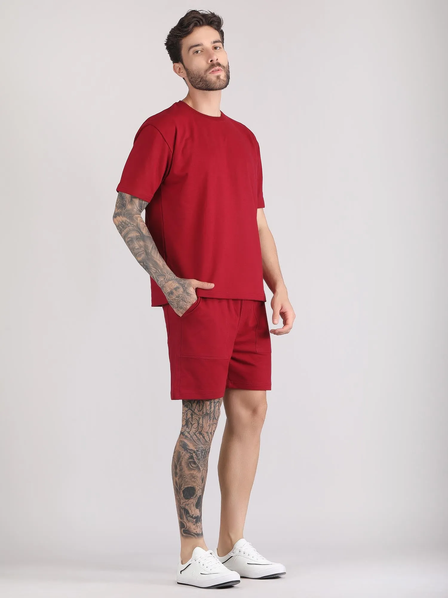 men's co ord shorts and t shirt