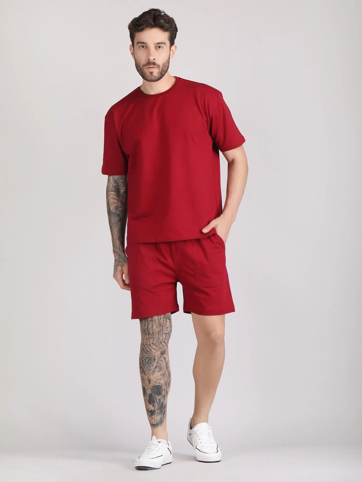 men's co ord shorts and t shirt