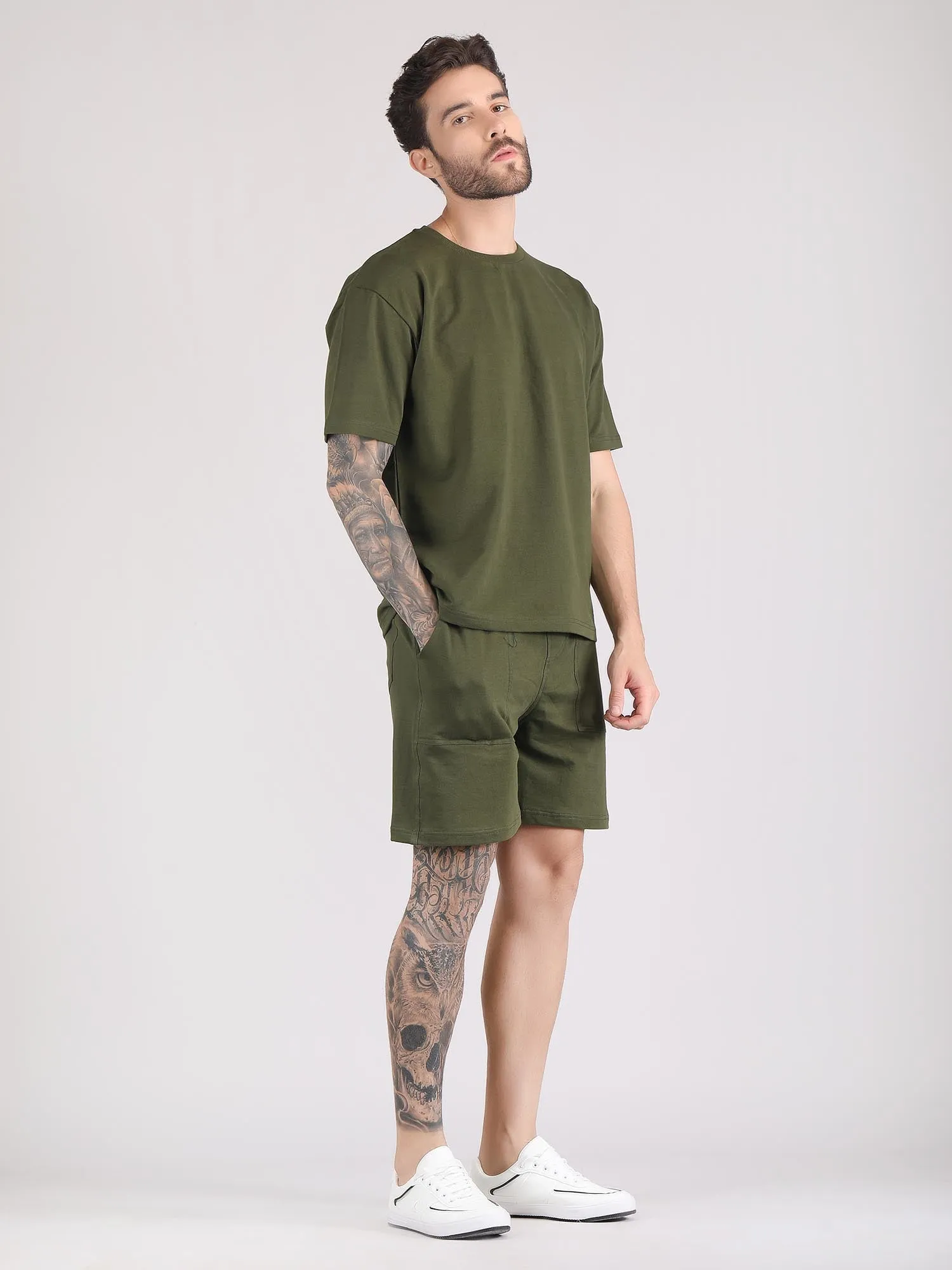 men's co ord shorts and t shirt