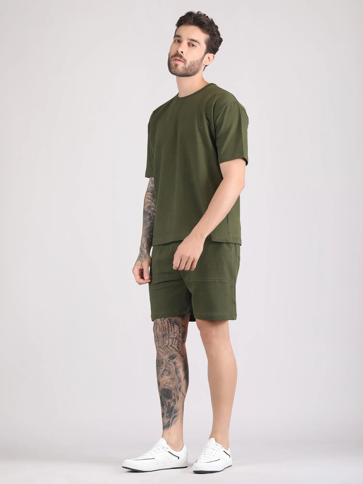 men's co ord shorts and t shirt