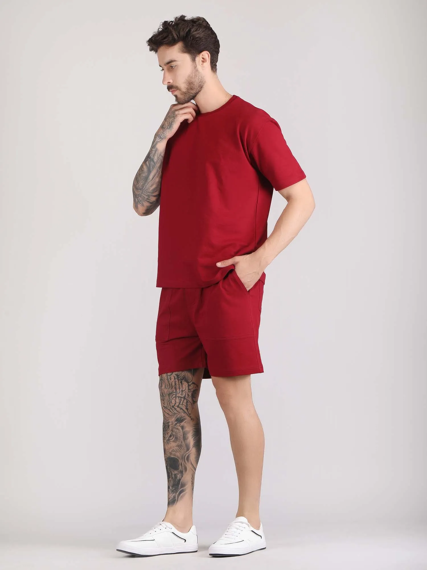 men's co ord shorts and t shirt