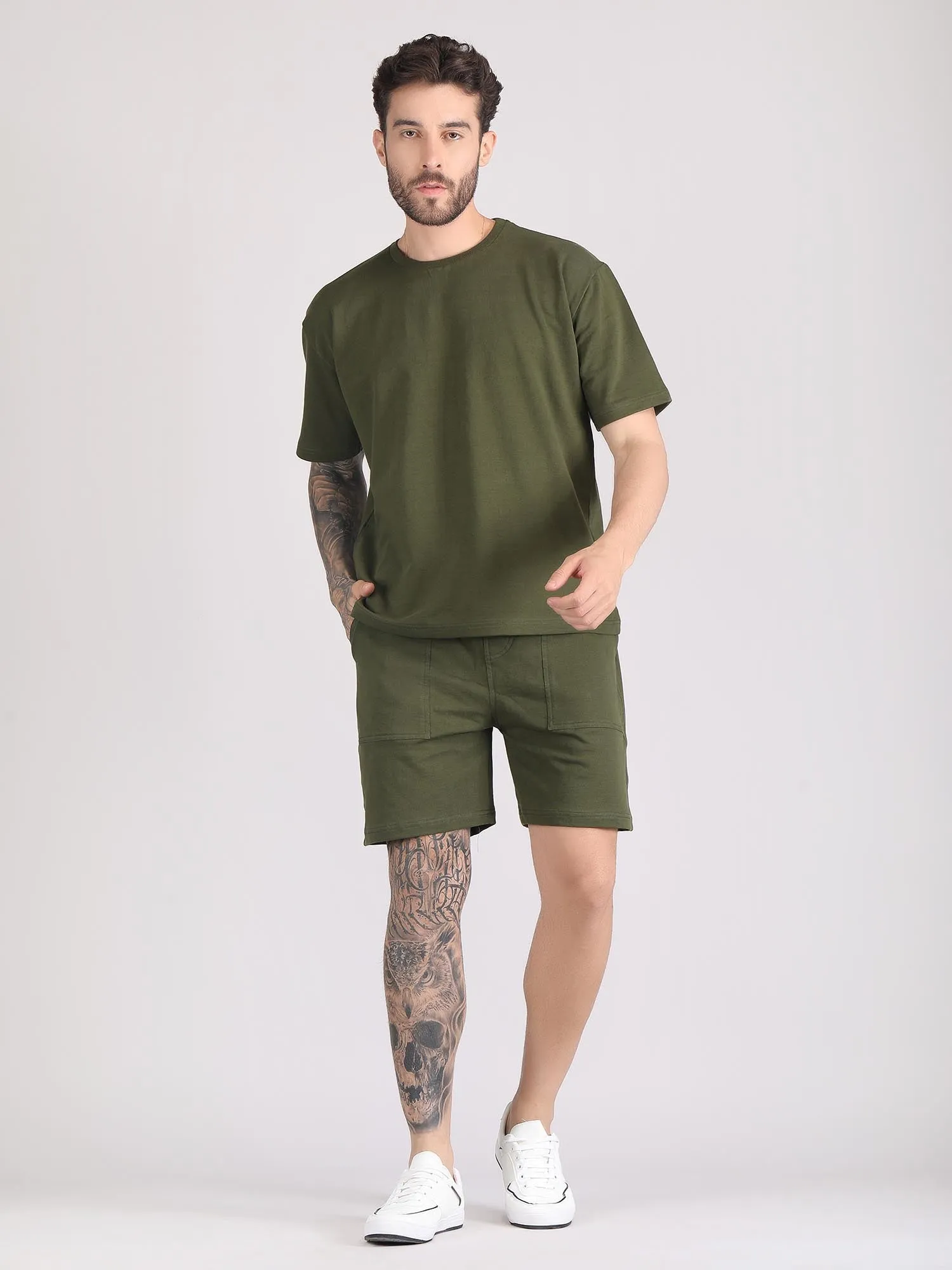 men's co ord shorts and t shirt