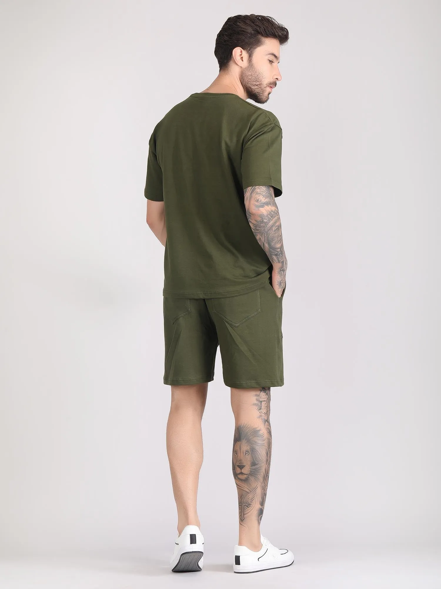 men's co ord shorts and t shirt