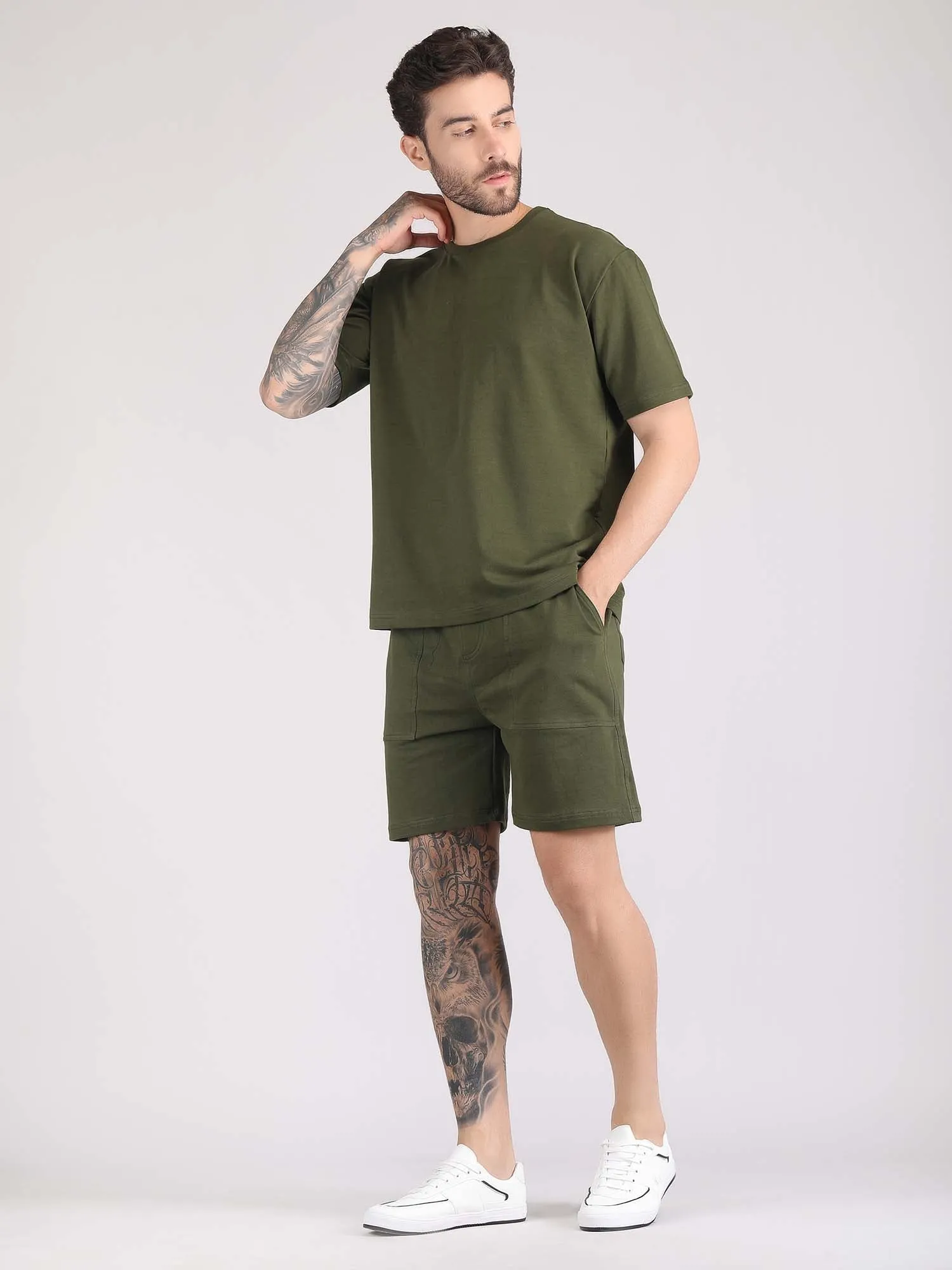 men's co ord shorts and t shirt