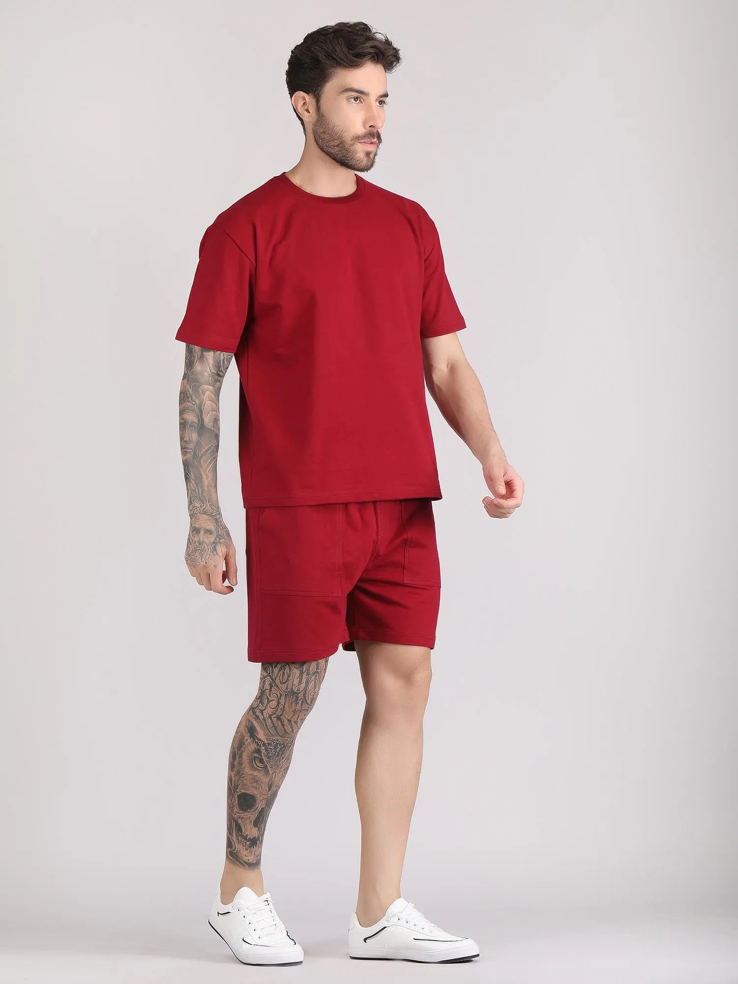 men's co ord shorts and t shirt