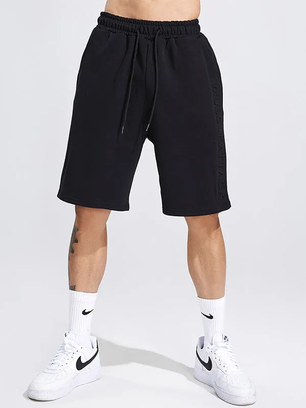 Men's Solid Fitness Casual Shorts