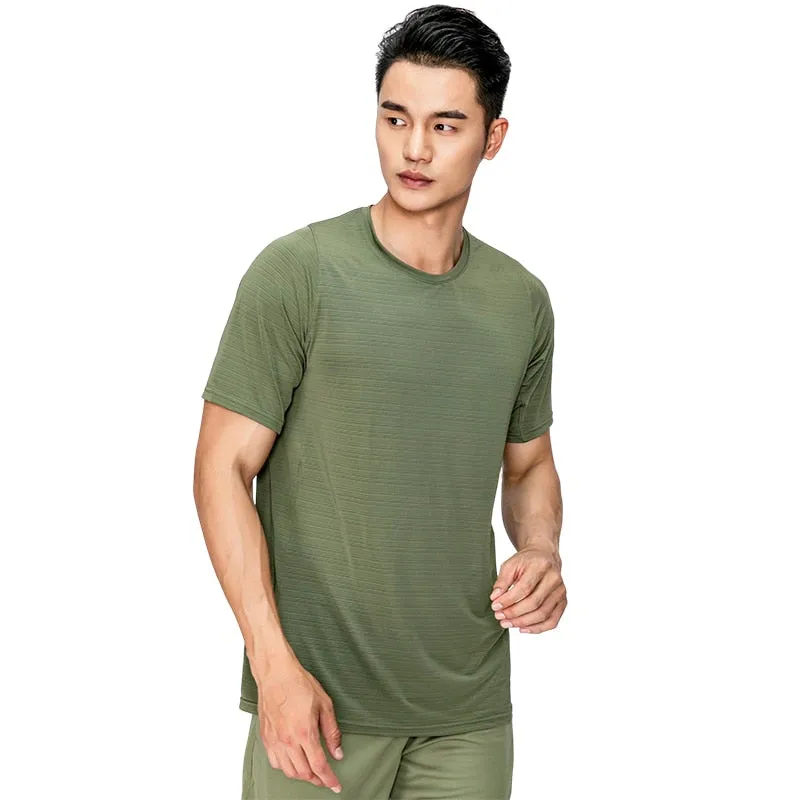 Men's T-shirt fitness bodybuilding street short-sleeved casual Running Sport Skinny Short Tee Shirt Male Gym Fitness