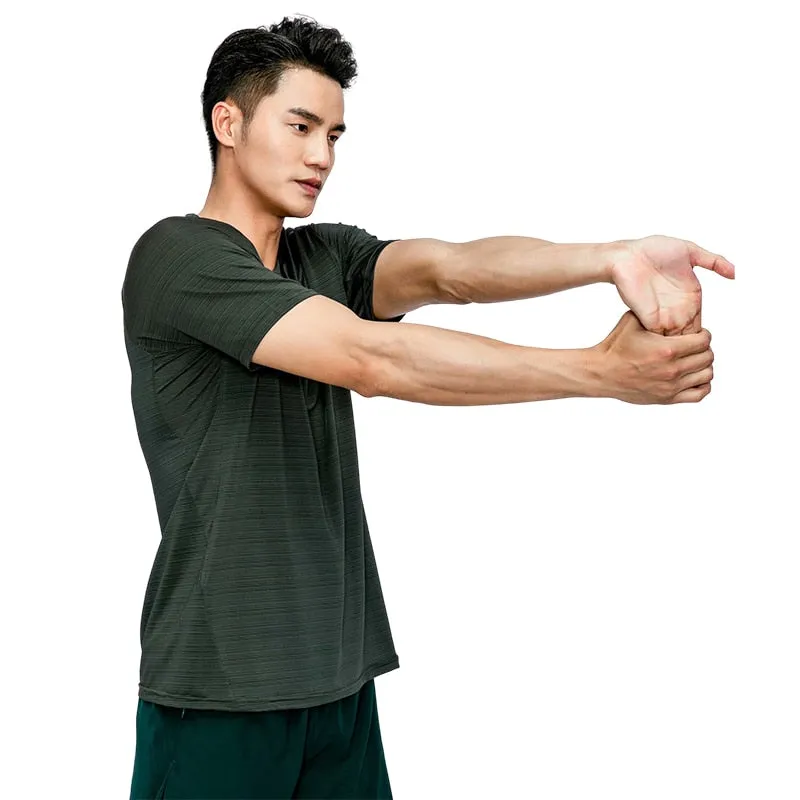 Men's T-shirt fitness bodybuilding street short-sleeved casual Running Sport Skinny Short Tee Shirt Male Gym Fitness