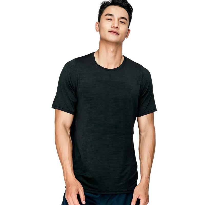 Men's T-shirt fitness bodybuilding street short-sleeved casual Running Sport Skinny Short Tee Shirt Male Gym Fitness