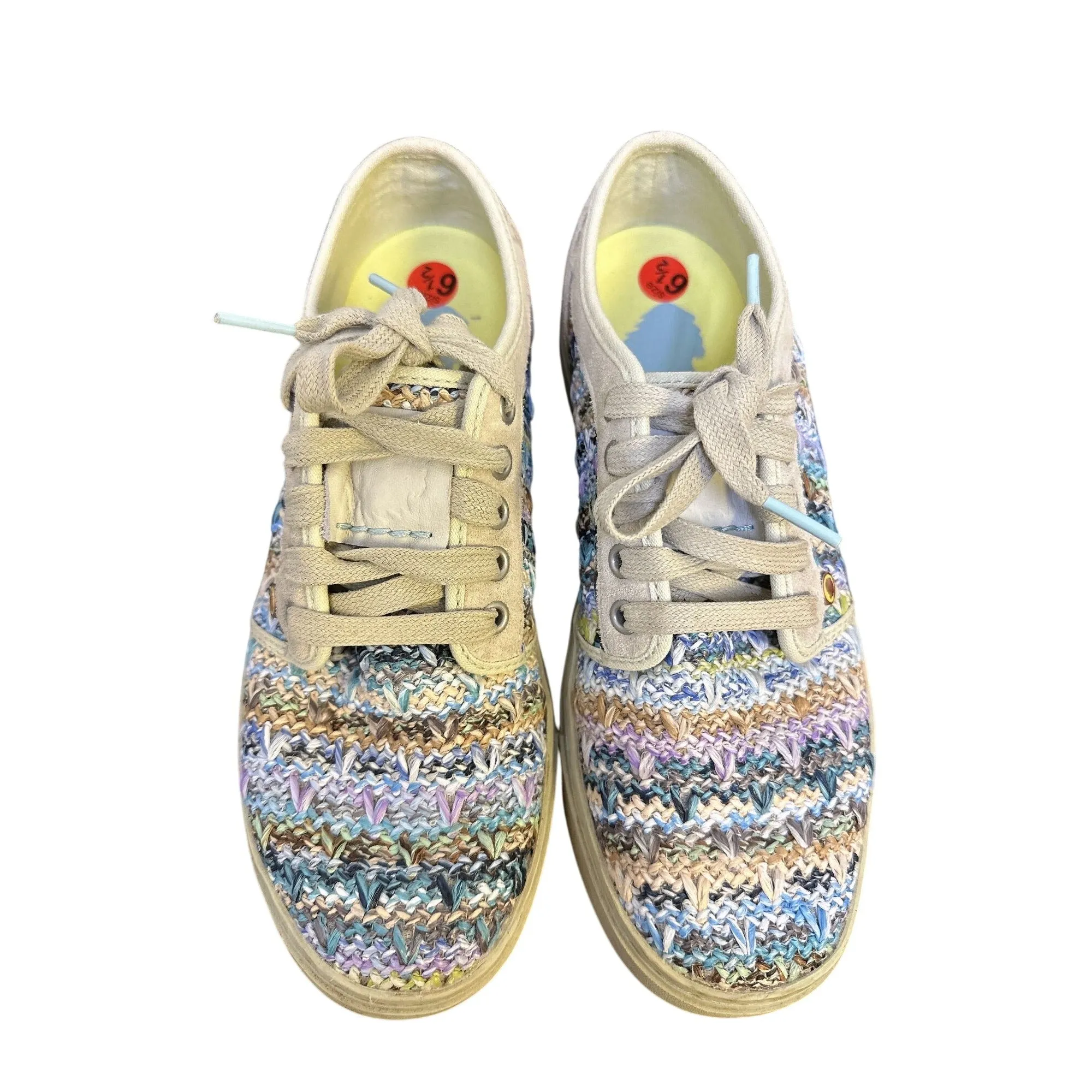 NWB Satorisan Multicolor Woven Sneakers w/Cream Suede Accents Size 6.5