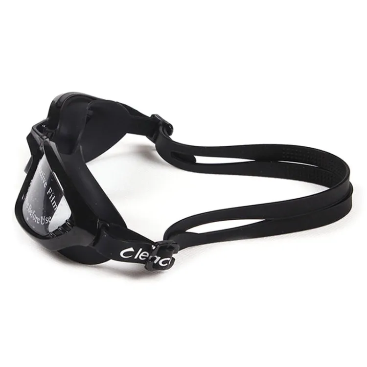 SG9017 Waterproof and Anti-fog Adult High-definition Large Frame Swimming Goggles for Men and Women(Black)