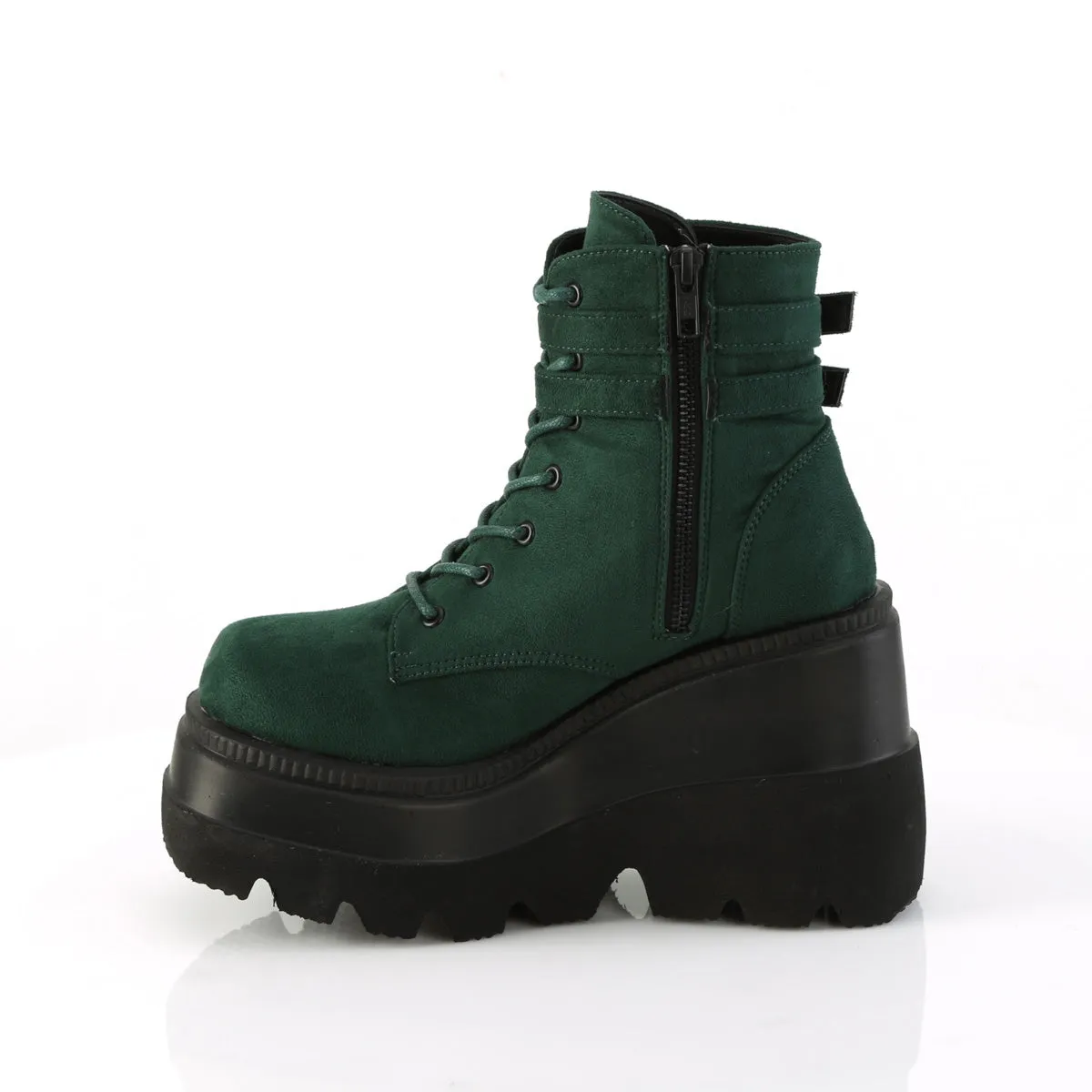 Shaker-52 Wedge Platform Emerald Boots