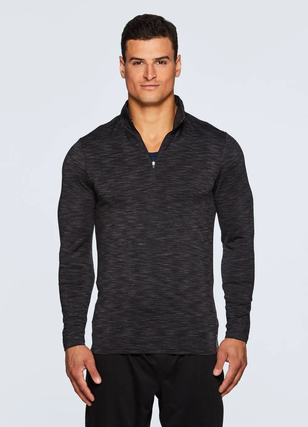Stratus 1/4 Zip Fitted Long Sleeve Workout Shirt