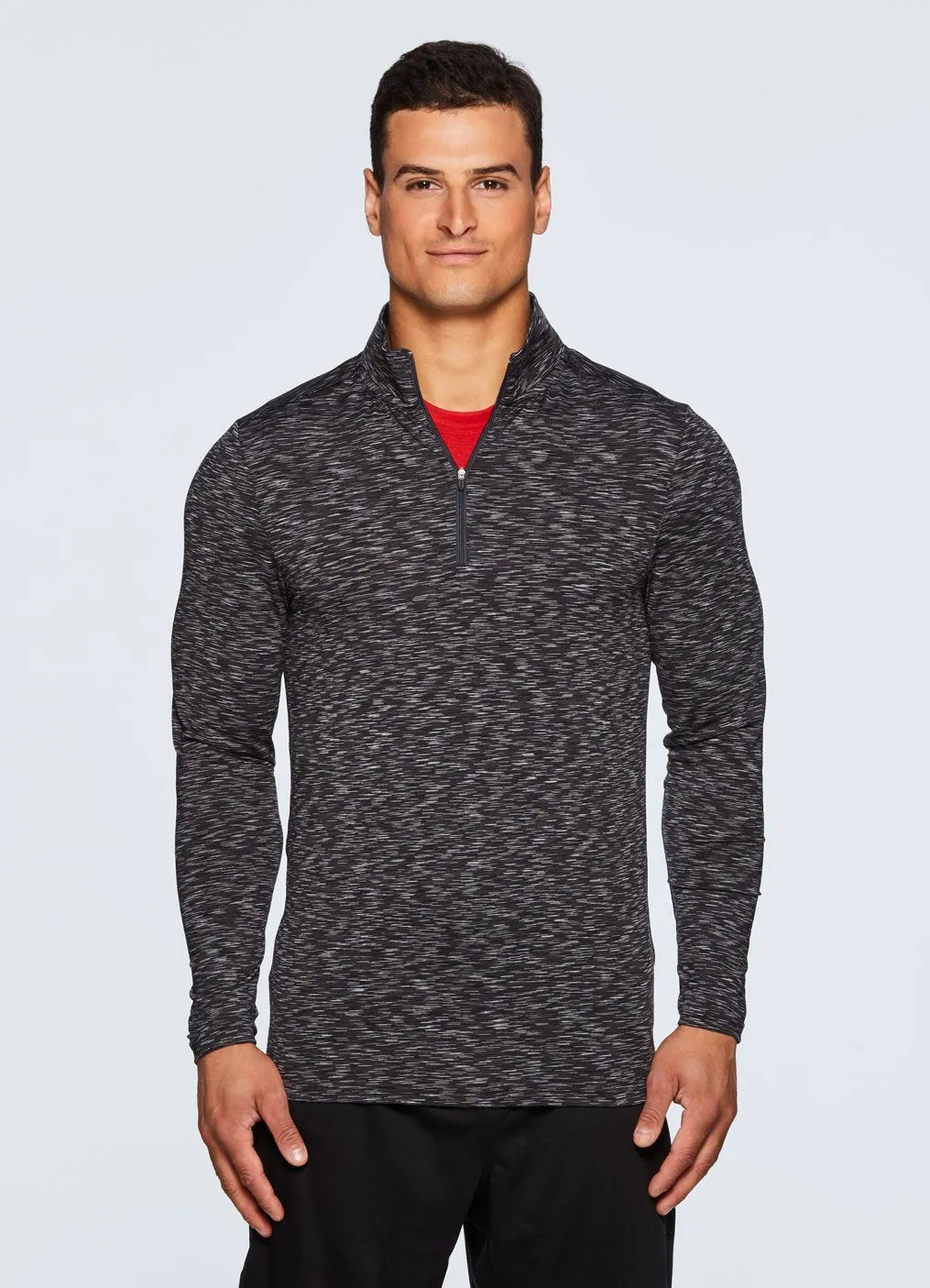 Stratus 1/4 Zip Fitted Long Sleeve Workout Shirt