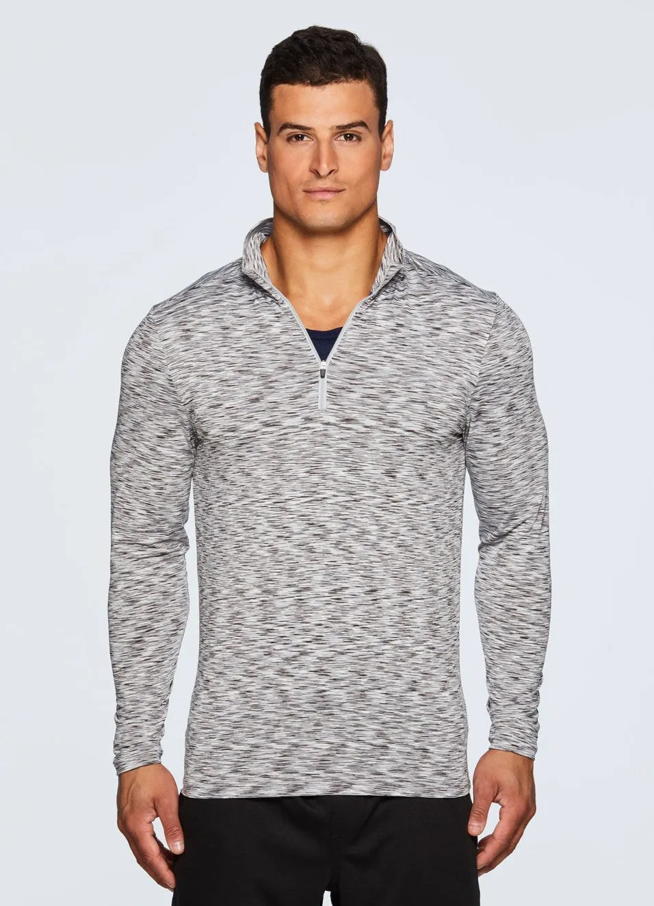 Stratus 1/4 Zip Fitted Long Sleeve Workout Shirt