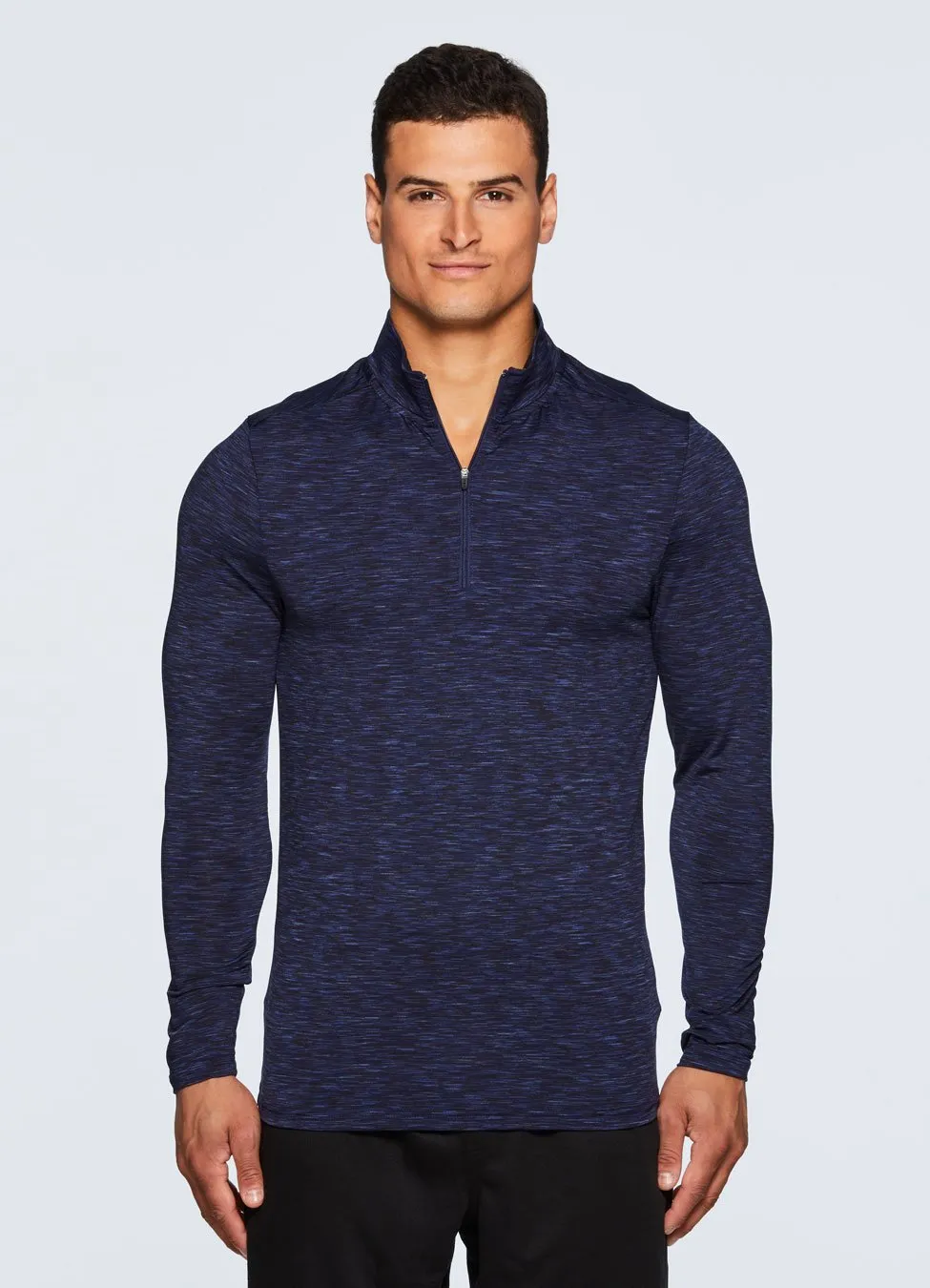 Stratus 1/4 Zip Fitted Long Sleeve Workout Shirt
