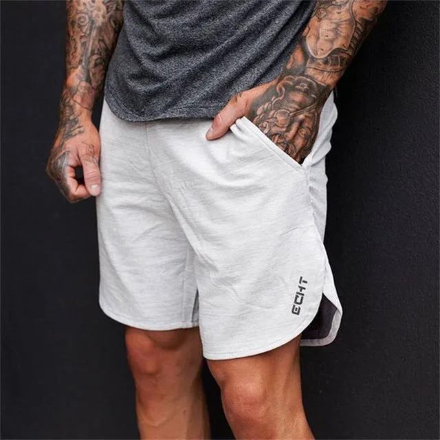 Summer New Mens Fitness Shorts Fashion Casual Gyms Bodybuilding Workout Male Calf-Length Short Pants